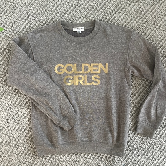 Sub_Urban Riot Tops - Sub_Urban Riot Heather Gray Sweatshirt with Gold Print